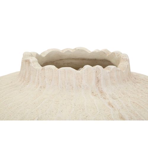 Vase Décoratif Ø32x40 Cm En Mgo Crème Texture Irrégulière Moderne