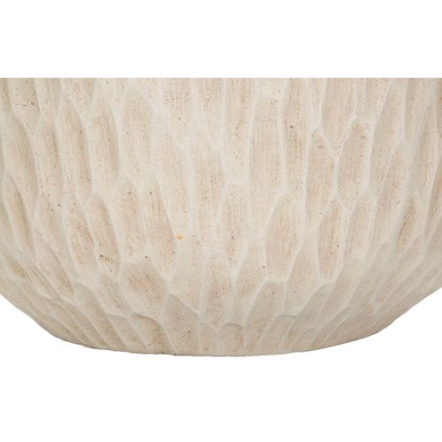 Vase Décoratif Ø35x32,5 Cm En Mgo Crème Texture Tactile Moderne