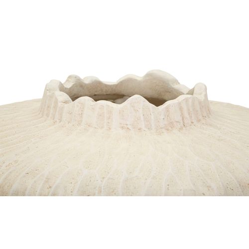 Vase Décoratif Ø35x32,5 Cm En Mgo Crème Texture Tactile Moderne