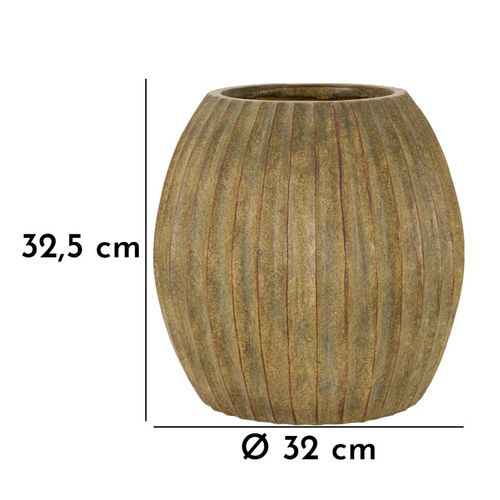Vase Décoratif Ø32x32,5 Cm En Mgo Vert Dirty Style Moderne Naturel