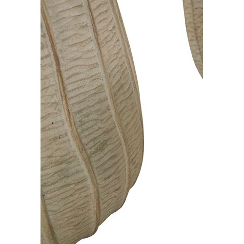 Set De 3 Cache-pots Ø30,5/25/19,5 Cm En Céramique Crème Décor Texturé