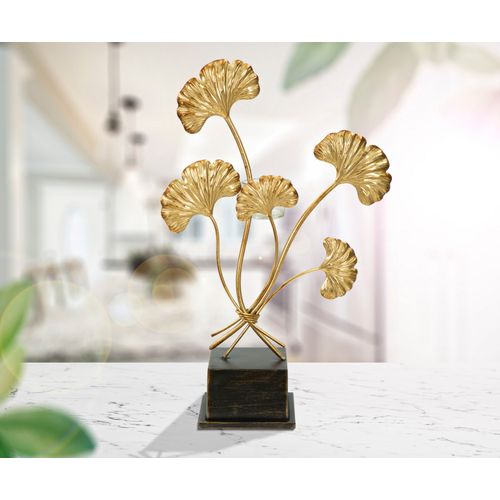 Bougeoir Décoratif Glam Iris 29x12,5x44 Cm En Métal Et Verre Doré/noir