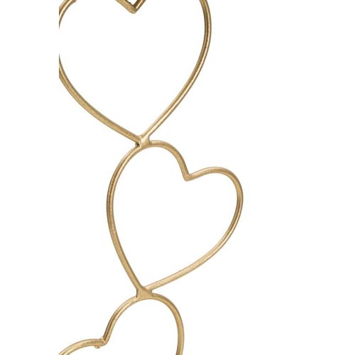 Bougeoir En Métal Doré Et Marbre Blanc Design Cœurs 14,5x10x32,5 Cm