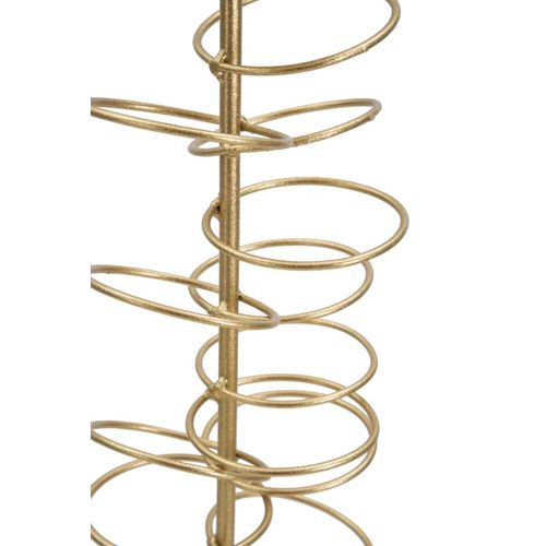 Bougeoir Anneaux En Métal Doré Et Marbre Blanc 14x13x50,5 Cm