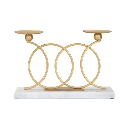 Bougeoir Doré En Métal Et