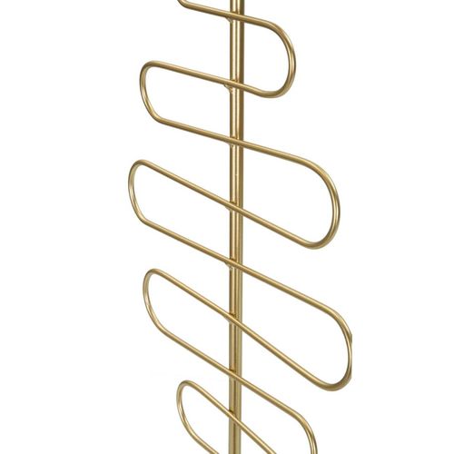 Set De 2 Bougeoirs En Métal Doré Lignes Douces 25x16x51-20x16x43 Cm