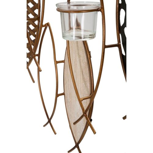 Bougeoir Mural Poissons Colorés Style Boho Chic 66x9x40,5 Cm