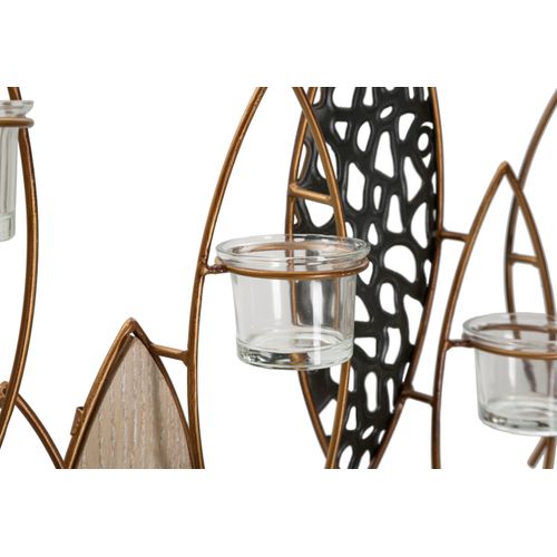 Bougeoir Mural Poissons Colorés Style Boho Chic 66x9x40,5 Cm