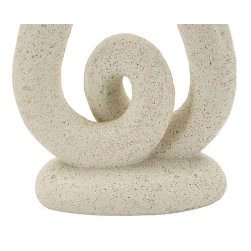 Bougeoir Moderne En Résine Crème 12x7x20 Cm Style Sculptural