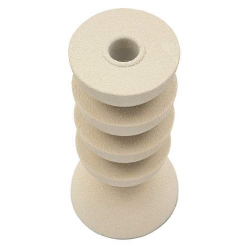 Bougeoir Moderne En Métal Crème 10x10x21 Cm Style Dunes Zen