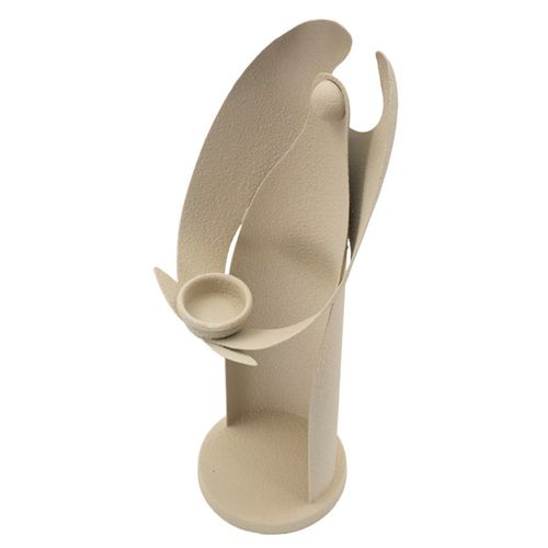 Bougeoir Ange Moderne En Fer Crème 13x11,5x37,5 Cm Décor Spirituel