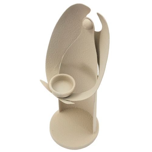 Bougeoir Ange Moderne En Fer Crème 12,5x10x30 Cm Symbole D’harmonie