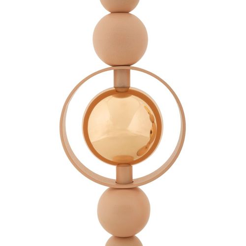 Lot De 2 Bougeoirs Roses Et Dorés Design Géométrique Ø10x27-33 Cm