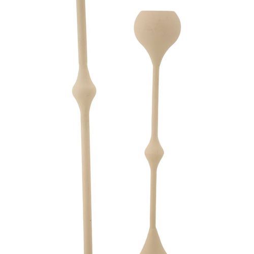 Lot De 2 Bougeoirs Slimmy Crème Et Doré Ø8x26-ø8x37 Cm
