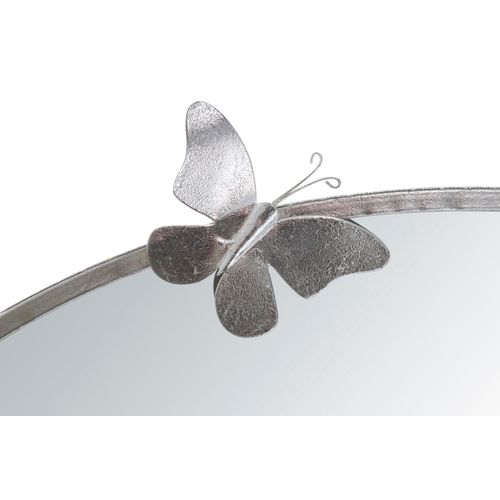 Miroir Rond Argenté Papillon 91x94 Cm Décoratif Et Lumineux