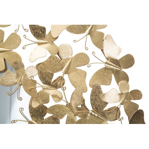 Miroir Rond Doré Glam Papillons Déco Murale 81,5 Cm