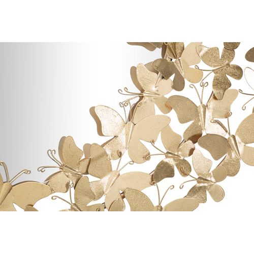 Miroir Rond Doré Glam Papillons Déco Murale 81,5 Cm