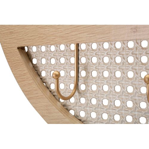 Miroir Mural Rond 50x5 Cm Style Boho Chic Avec Finitions Paille De Vienne, Multicolore