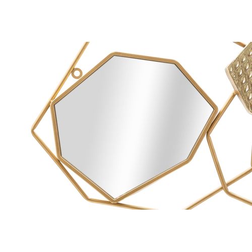 Miroir Mural Géométrique Doré 91x52 Cm Style Cubisme Pour Salon Et Entrée