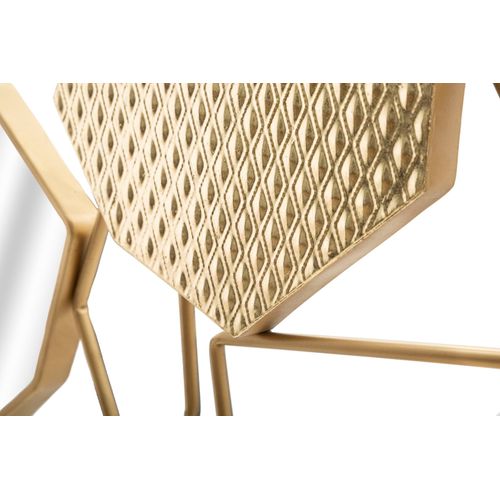 Miroir Mural Géométrique Doré 91x52 Cm Style Cubisme Pour Salon Et Entrée