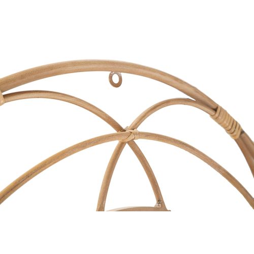 Miroir Mural Rond 60 Cm Style Boho Chic Avec Cadre Géométrique Et Rotin