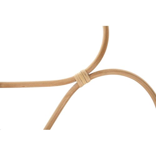 Miroir Mural Rond 65,5 Cm Style Boho Chic Avec Cadre Géométrique Et Rotin