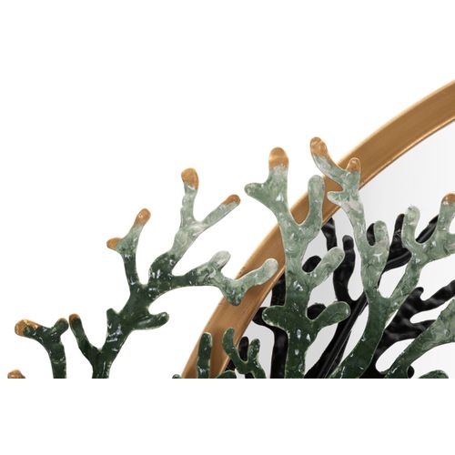 Miroir Mural Poissons 88,9x65,4 Cm Cadre Doré Avec Corail Et Étoiles De Mer