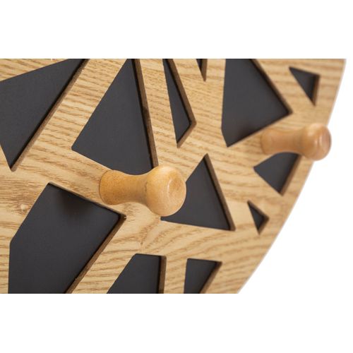 Miroir Mural 60x90 Cm Décor Bois Géométrique Moderne Avec Crochets