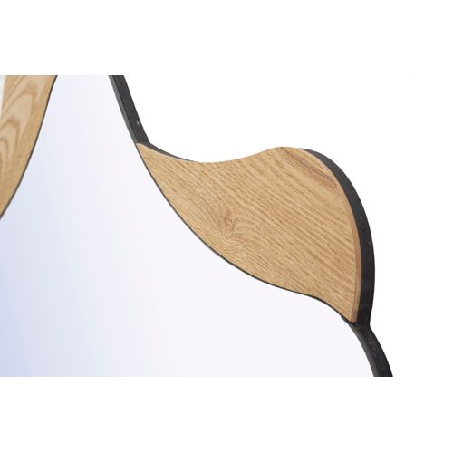 Miroir Mural Étoile 80 Cm Avec Décor Bois Rond Moderne