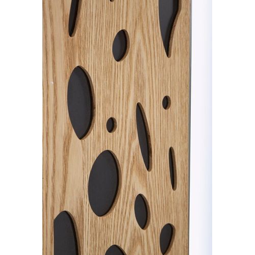 Miroir Mural Moderne 60x90 Cm Avec Décor Bois Rond Et Doux