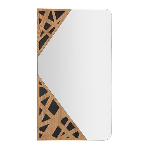Miroir Mural Rectangulaire 50x90 Cm Avec Décor Géométrique Tissé