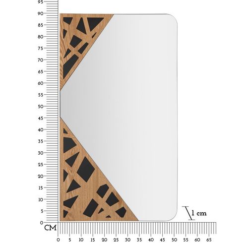 Miroir Mural Rectangulaire 50x90 Cm Avec Décor Géométrique Tissé