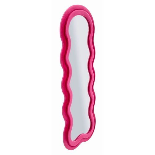 Miroir Mural 60x160 Cm Cadre Velours Fuchsia Vague Pour Intérieur Moderne