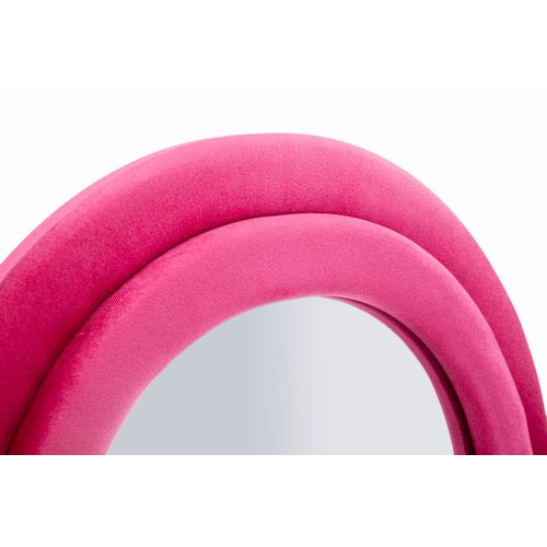 Miroir Mural 60x160 Cm Cadre Velours Fuchsia Vague Pour Intérieur Moderne