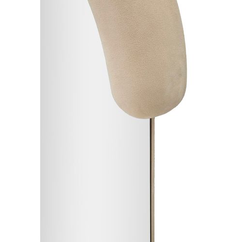 Miroir Mural 60x160 Cm Cadre Velours Crème Forme C Pour Intérieur Élégant