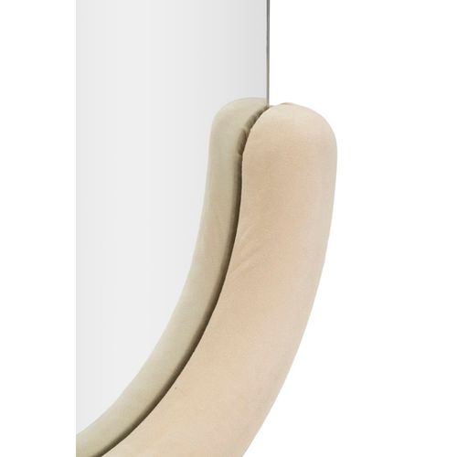 Miroir Mural 60x160 Cm Cadre Velours Crème Forme C Pour Intérieur Élégant