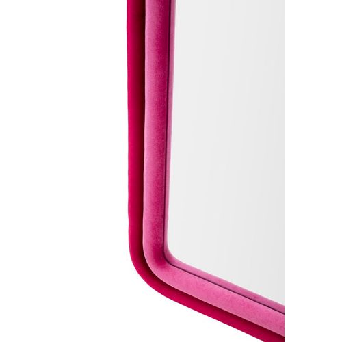 Miroir Mural 60x160 Cm Cadre Velours Fuchsia Arche Pour Salon Et Chambre