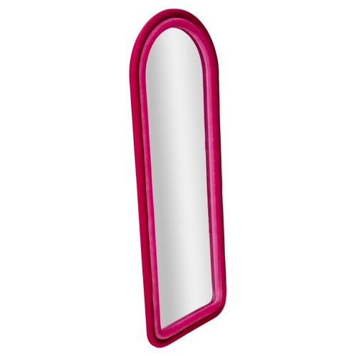 Miroir Mural 60x160 Cm Cadre Velours Fuchsia Arche Pour Salon Et Chambre