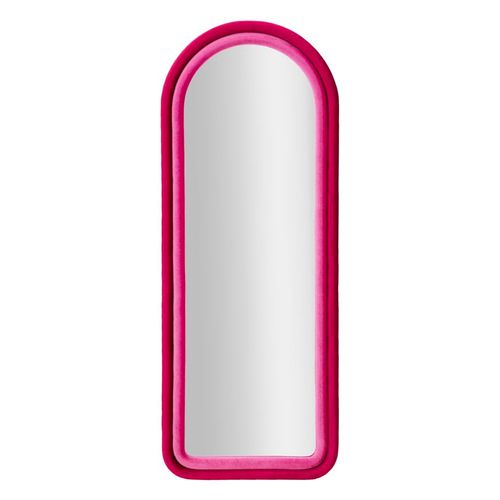 Miroir Mural 60x160 Cm Cadre Velours Fuchsia Arche Pour Salon Et Chambre