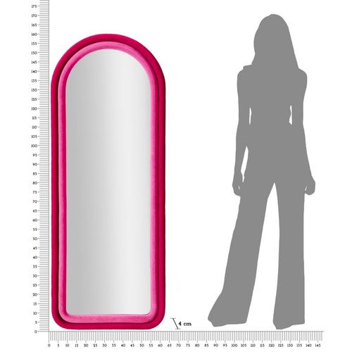 Miroir Mural 60x160 Cm Cadre Velours Fuchsia Arche Pour Salon Et Chambre