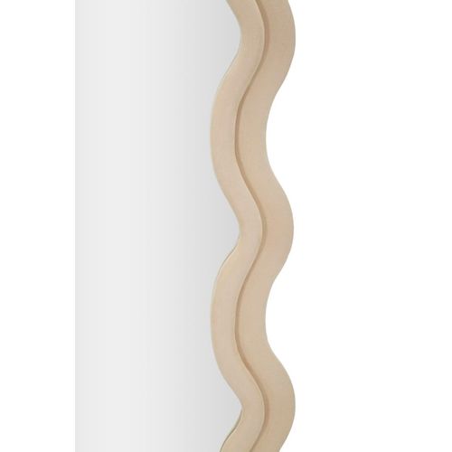 Miroir Mural 60x160 Cm Cadre Crème Ondulé Pour Salon Et Chambre