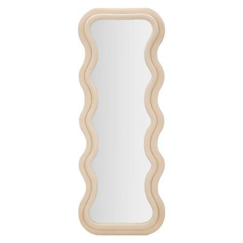 Miroir Mural 60x160 Cm Cadre Crème Ondulé Pour Salon Et Chambre