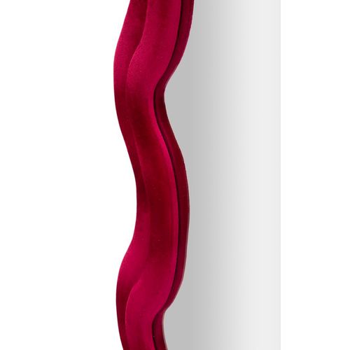 Miroir Mural 60x160 Cm Cadre Velours Fuchsia Ondulé, Élégance Moderne