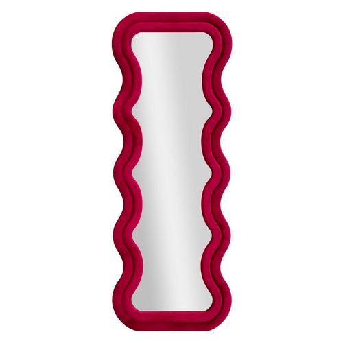 Miroir Mural 60x160 Cm Cadre Velours Fuchsia Ondulé, Élégance Moderne