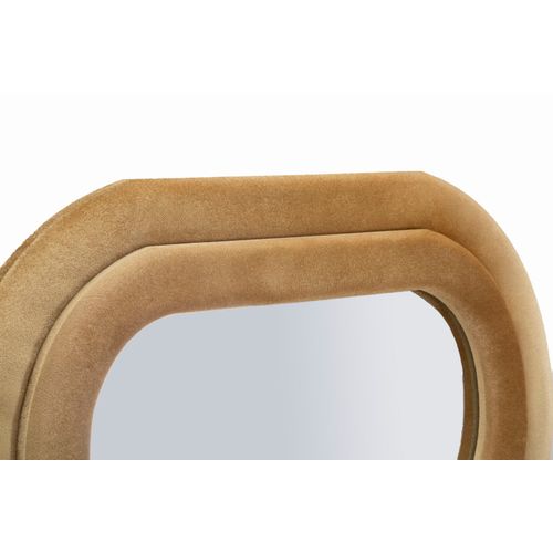 Miroir Mural 60x160 Cm Cadre Velours Doré Ondulé, Élégance Et Lumière