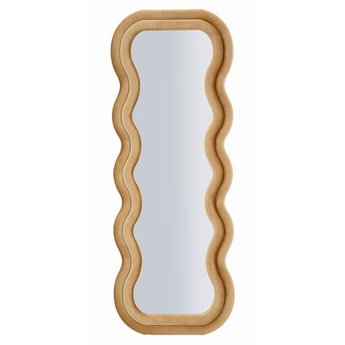 Miroir Mural 60x160 Cm Cadre Velours Doré Ondulé, Élégance Et Lumière