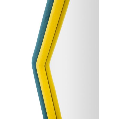 Miroir Mural Hexagonal 75x80 Cm Cadre En Tissu Multicolore