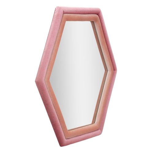 Miroir Mural Hexagonal 75x80 Cm Cadre Tissu Multicolore Pour Intérieur Moderne