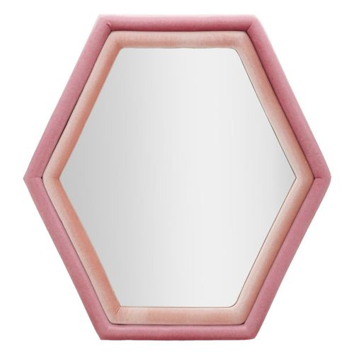 Miroir Mural Hexagonal 75x80 Cm Cadre Tissu Multicolore Pour Intérieur Moderne