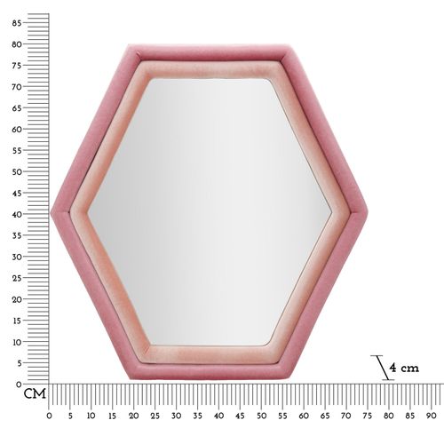 Miroir Mural Hexagonal 75x80 Cm Cadre Tissu Multicolore Pour Intérieur Moderne